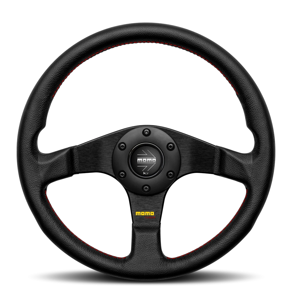MOMO TUNER BLACK 320mm ステアリング MOMO Tuner Black Leather 320mm Steering Wheel – Tas Autosport