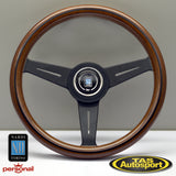 Nardi ND Classic Mahogany Black Spokes 340 Steering Wheel