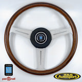 Nardi ND Classic Wood White Spokes Leather Pad 360mm Steering Wheel