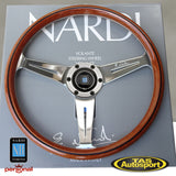 Nardi ND Classic Mahogany Wood 360mm Glossy Spokes Steering Wheel 5061.36.3090