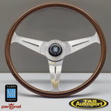 Nardi Classic Steering Wheel With 21mm Grip – Wood with Polished Spokes – 390mm 5061.38.3000
