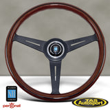 Nardi ND Classic Mahogany Wood with Black Spokes 360mm Steering Wheel 5062.36.2000