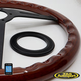 Nardi ND Classic Mahogany Wood with Black Spokes 360mm Steering Wheel 5062.36.2000