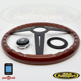 Nardi ND Classic Mahogany Wood with Black Spokes 360mm Steering Wheel 5062.36.2000