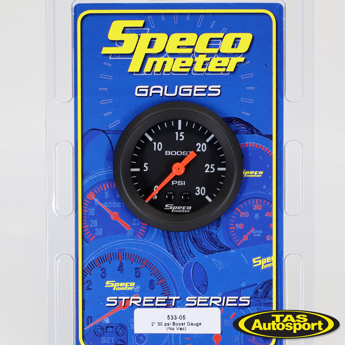 Speco Meter 2 inch 30 psi Boost Gauge 53305 Tas Autosport
