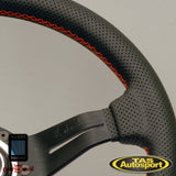 Nardi Deep Corn Leather Red Stitch Black Spokes 330 Steering Wheel 6069.33.2093