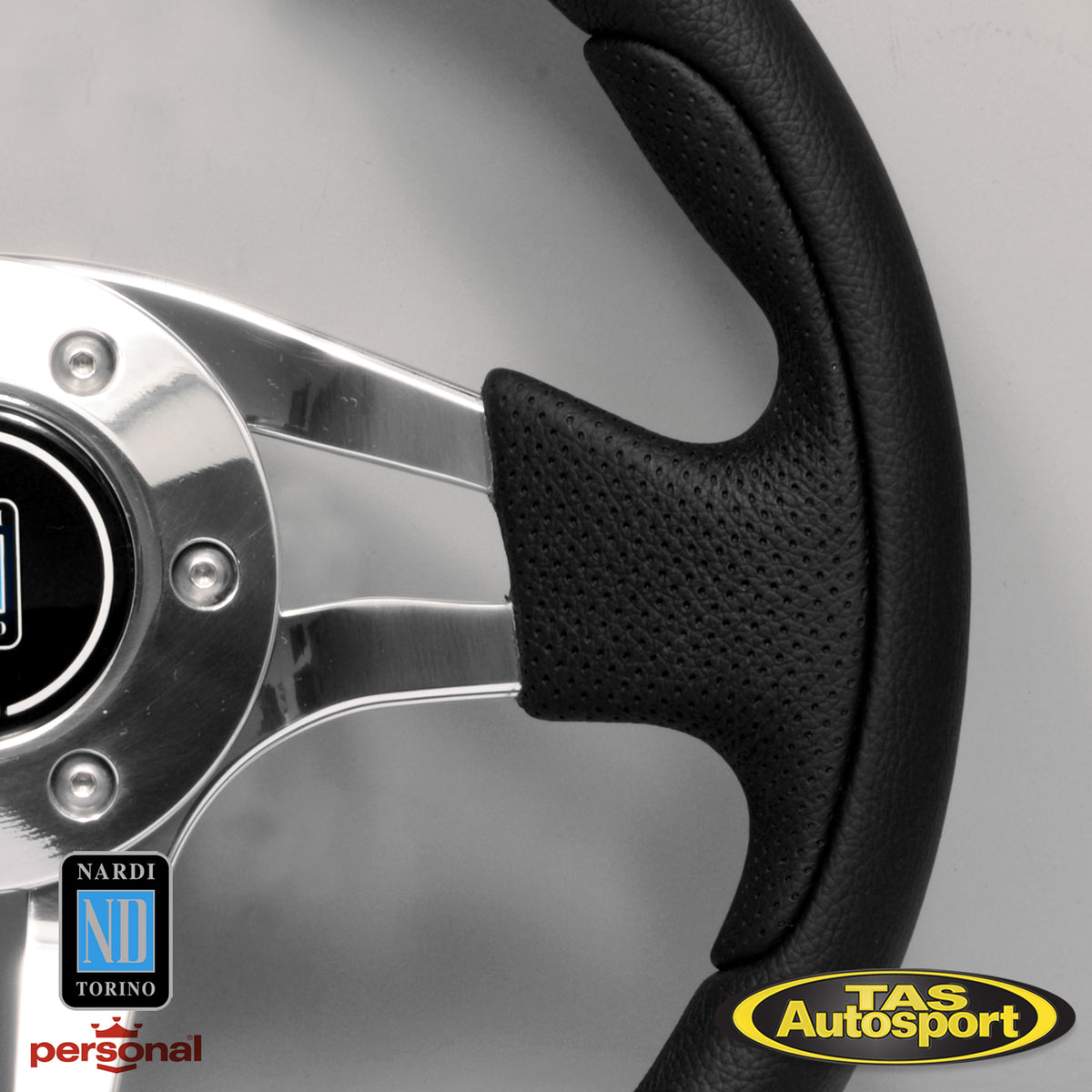 Nardi Pasquino, Black Perforated Leather Glossy Spokes 300mm