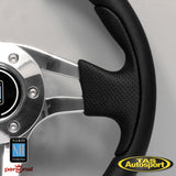 Nardi Pasquino, Black Perforated Leather Glossy Spokes 300mm Steering Wheel