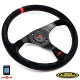 Nardi Personal TROPHY Steering Wheel Black Suede Red Stitching 350mm
