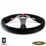 Nardi Personal TROPHY Steering Wheel Black Suede Red Stitching 350mm