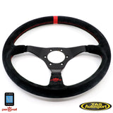 Nardi Personal TROPHY Steering Wheel Black Suede Red Stitching 350mm