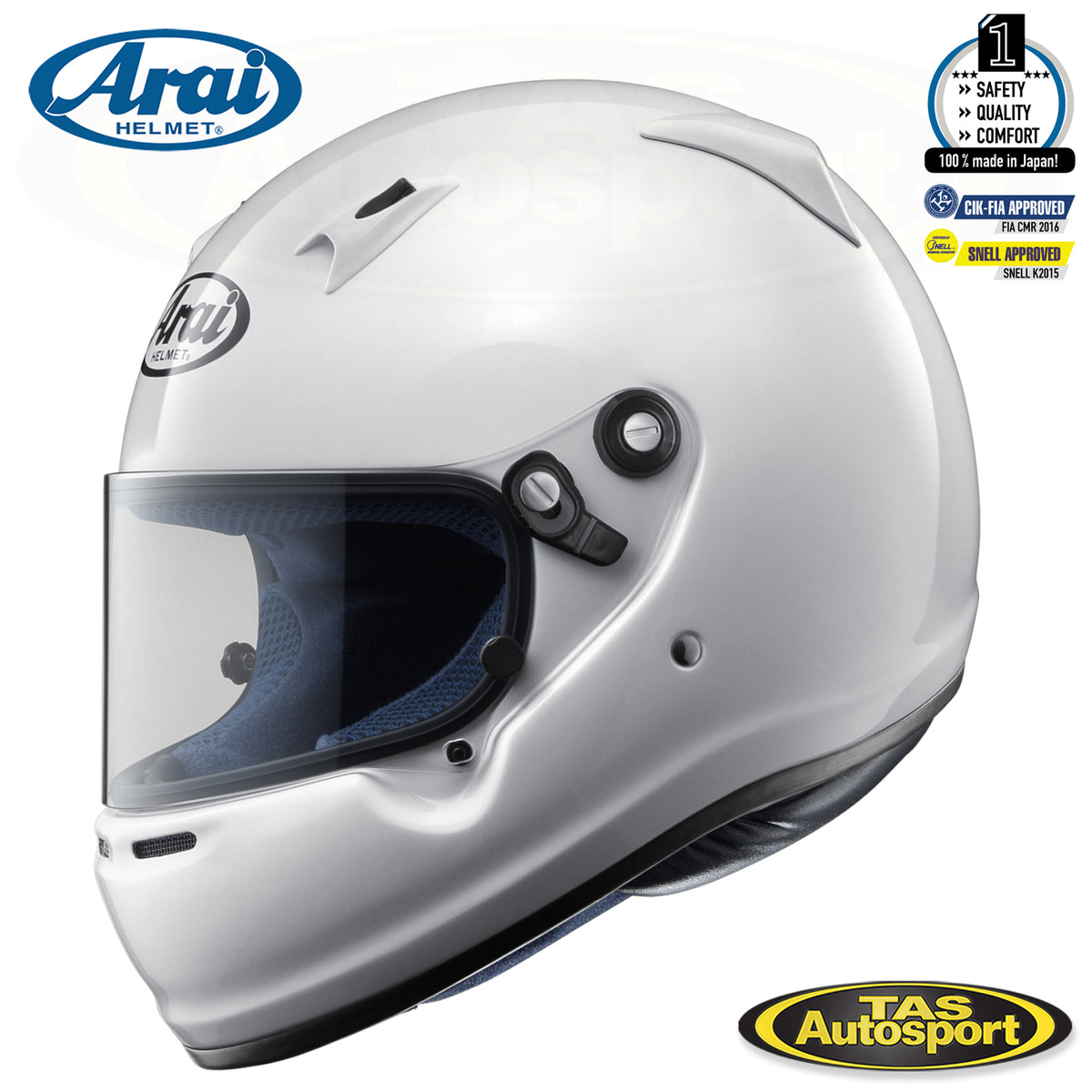 Arai CK-6 White Jnr Helmet – Tas Autosport