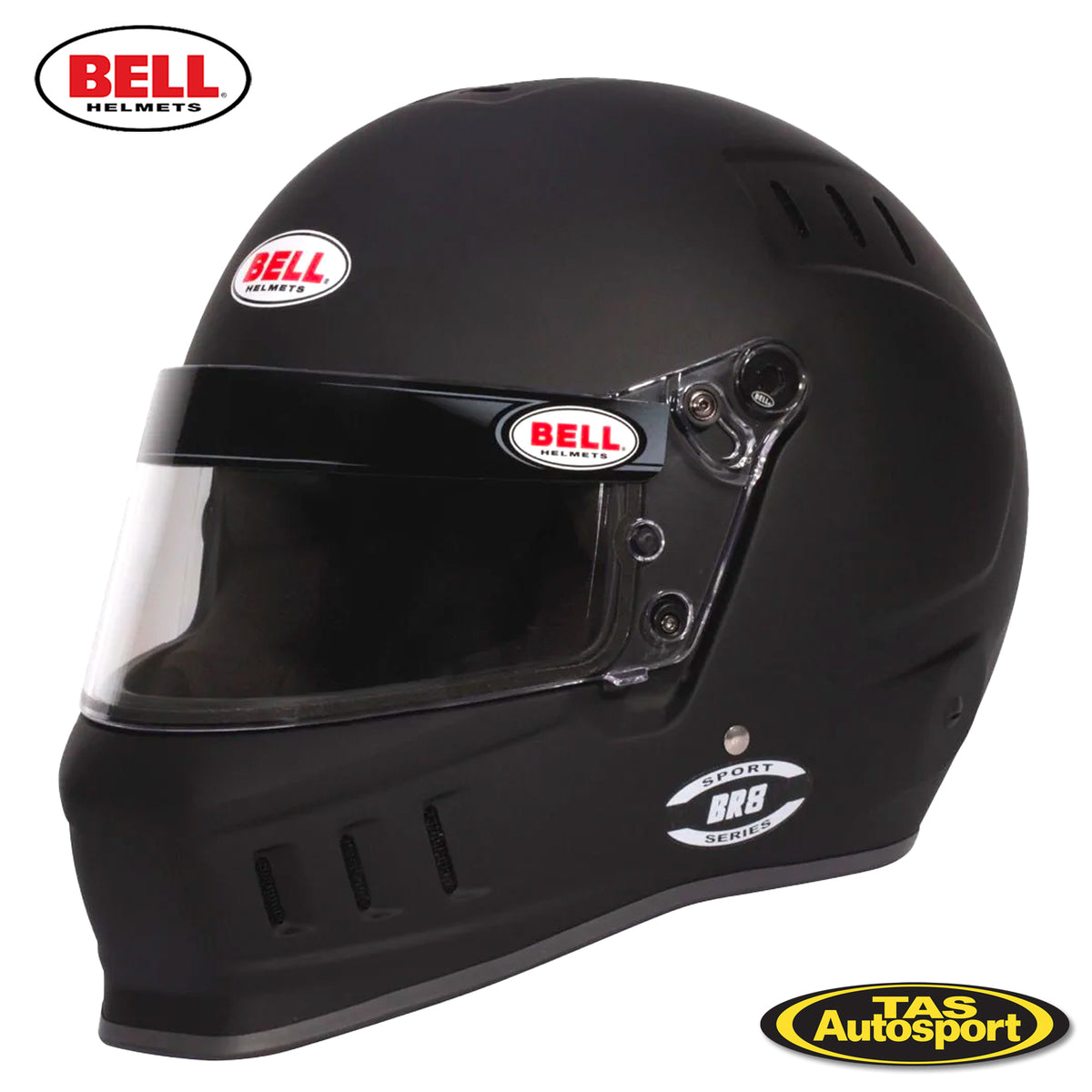 BELL BR8 MATT BLACK HELMET SA2020 – Tas Autosport