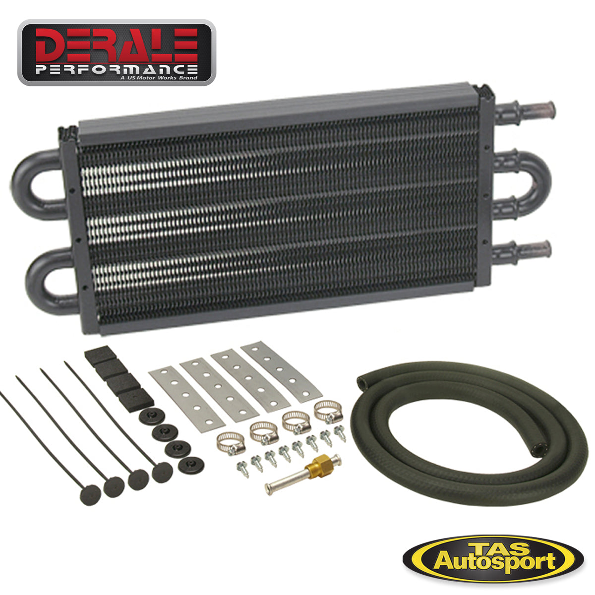 thumbnail image 2 of Derale 13309 4-Pass 8 Series 7000 Transmission Cooler – Copper/Aluminum, -6AN, Black 2 of 3