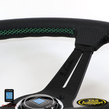Nardi Deep Corn Perforated Leather. Green Stitching 350 Steering Wheel