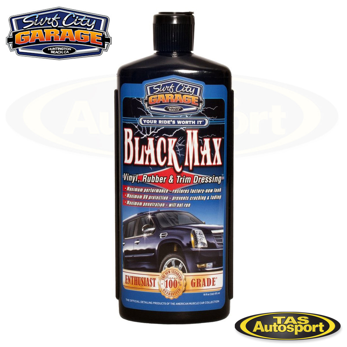 Black Max™ Vinyl, Rubber & Trim Dressing 8oz Tas Autosport