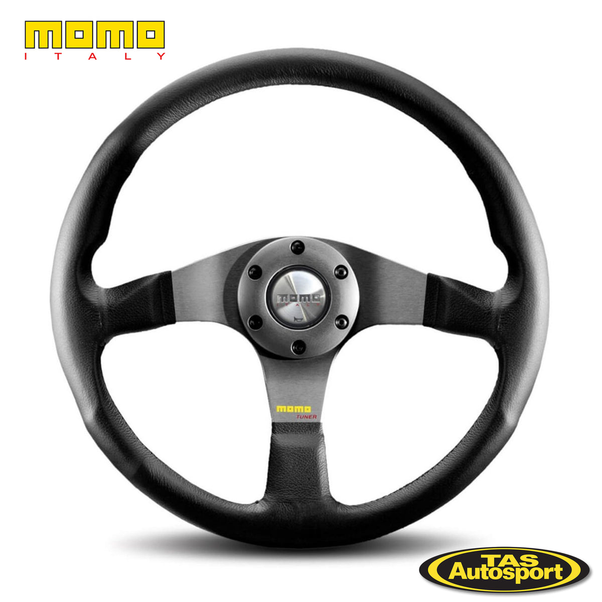 Timon Momo MOMO Tuner Steering Wheel - 350mm Leather Grip, 3-Spoke