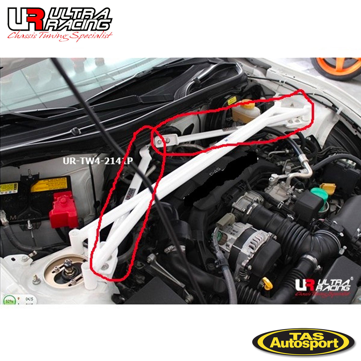 TOYOTA 86 / GT86 / FT86, SUBARU BRZ FRONT STRUT BAR (4 Point) Tas Autosport