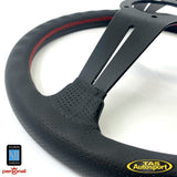 Nardi Deep Corn 'Factory Second' Red Stitching 350mm Steering Wheel