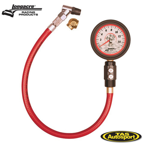 LONGACRE DELUXE 2.5” 0-15psi TYRE PRESSURE GAUGE