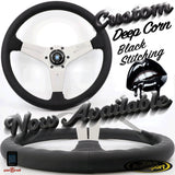 NARDI Deep Corn White Spokes Black Stitching 350 Steering Wheel