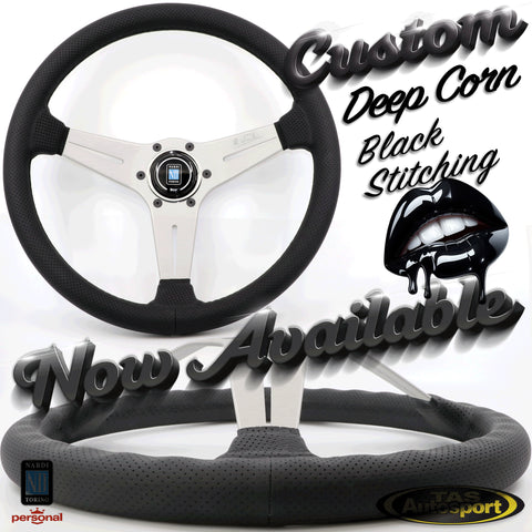 NARDI Deep Corn White Spokes Black Stitching 350 Steering Wheel