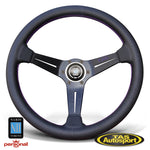 Nardi Deep Corn Leather Purple Stitch & Purple Signature 350 Steering Wheel