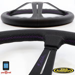 Nardi Deep Corn Leather Purple Stitch & Purple Signature 350 Steering Wheel