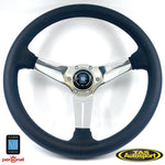 Nardi Deep Corn Smooth Leather Black Stitching Polished spokes 350 Steering Wheel