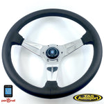 Nardi Deep Corn Smooth Leather Black Stitching Polished spokes 350 Steering Wheel