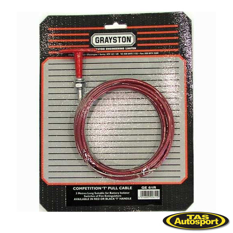 Grayston T Handle Pull Cable 3m – Red