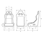 SAAS MACH II BLACK ADR COMPLIANT SEAT FIXED BACK