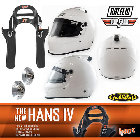 RACELID TOPGUN Helmet & HANS DEVICE PACKAGE – Tas Autosport