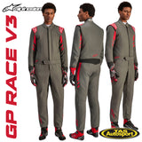ALPINESTARS GP RACE V3 SUIT ANTHRACITE RED