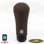 Nardi Prestige Brown Perforated Leather Gear Knob