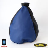 Nardi Black Blue Leather Blue Stitching Shift Gear Boot Gaiter