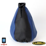 Nardi Black Blue Leather Blue Stitching Shift Gear Boot Gaiter