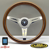 Nardi ND Classic Mahogany Glossy Spokes 340 Steering Wheel