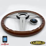 Nardi ND Classic Wood White Spokes Leather Pad 360mm Steering Wheel