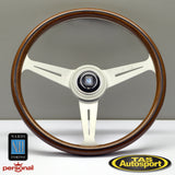 Nardi ND Classic Mahogany White Spokes 360mm Steering Wheel