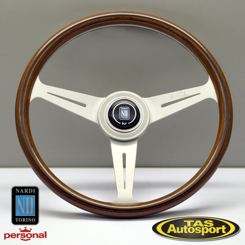 Nardi ND Classic Mahogany White Spokes 360mm Steering Wheel #5062.36.1000