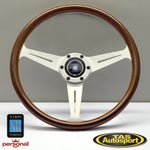 Nardi ND Classic Mahogany White Spokes 360 Steering Wheel