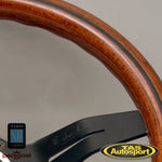 Nardi Deep Corn Mahogany Black Spokes 330 Steering Wheel