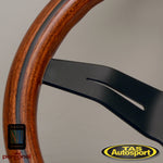 Nardi Deep Corn Mahogany Black Spokes 330 Steering Wheel