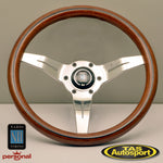 Nardi Deep Corn Mahogany Aluminium 330 Steering Wheel