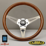 Nardi Deep Corn Mahogany Wood Glossy Spokes 350 Steering Wheel 5069.35.3000