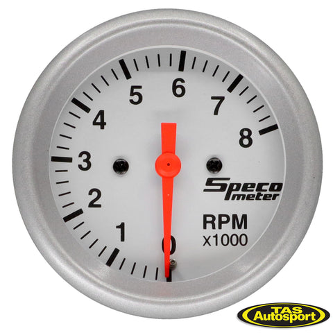 2 5/8" 60mm Tachometer Gauge Silver 520-02