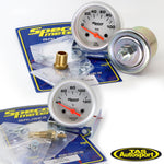 52mm Electric Oil Press & Water Temp gauges 0-100 Psi 40-120C Speco 2" Silver