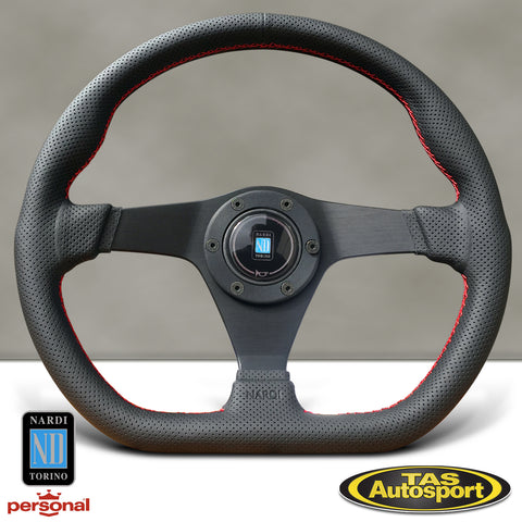 Nardi Gara Sport Leather Black Spokes 350 Steering Wheel