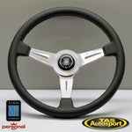 Nardi ND Classic Grey Stitching Polished Spokes 390mm Steering Wheel